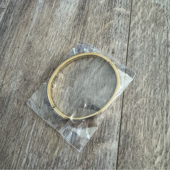 NWT! Gold Bangle Bracelet with Crystal Accents - Picture 2 of 4
